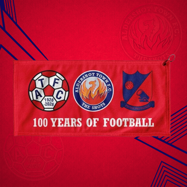 Picture of GOLF TOWEL - RED 100 YEARS BADGES
